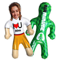 Custom Face & Text "I lOVE U" Blow Up Dolls Funny Inflatable Balloon Custom Air Doll for Party Favors