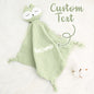 Selection of personalised baby comfort towels in assorted colours showing embroidered name options — thoughtful personalised gifts for newborns