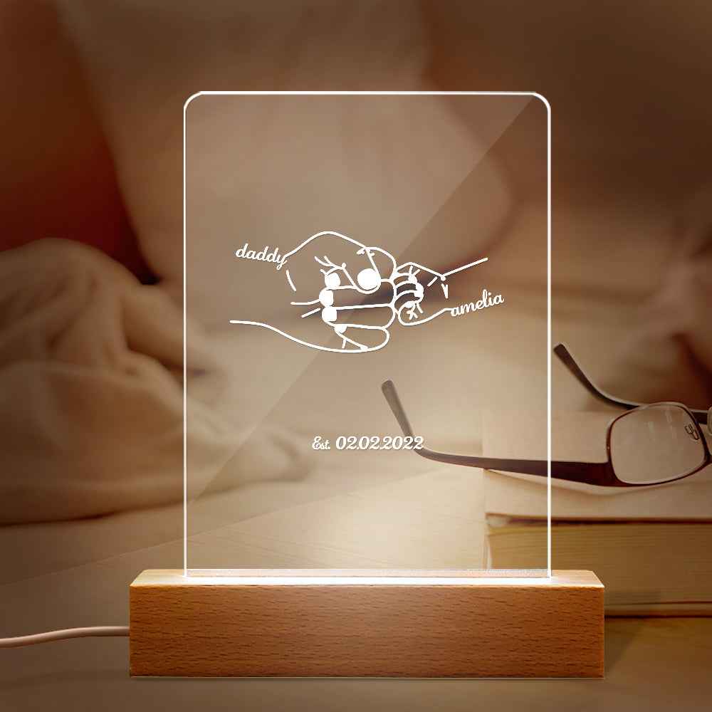 Personalised Night Light with Name and Date Father’s Day Gift for Dad