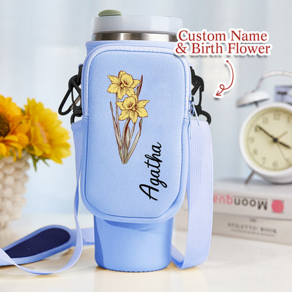 Reinforced stitching and durable neoprene details on personalised bottle carrier built to withstand heavier loads and daily use