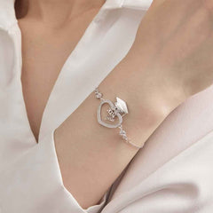 Personalized Graduation Cap Bracelet with Name for Class of 2024 Graduation Gift for Her