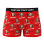 Personalised men's boxer shorts in black with custom photo waistband – funny romantic underwear gift for dad, grandad or groom
