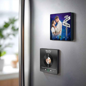 FridgeBeats Framed New 4.0 Upgrade Custom Music Fridge Magnet Street Sign Style Fridge Magnet Gift for Lover