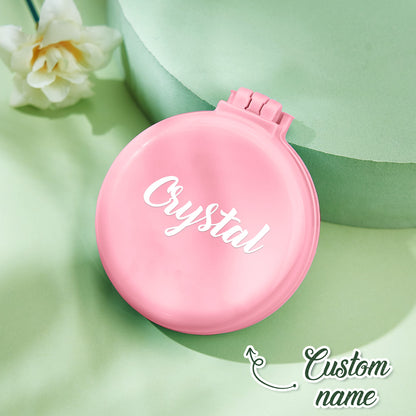 Personalised Name Engraved Mirror Comb | Macaron-Coloured Hair Brush Set | Wedding & Birthday Gift
