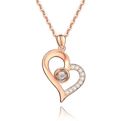 Personalized Heart Pendant Photo Projection Necklace
