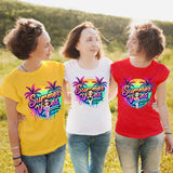 Personalized Cartoon Summer Vibes T-shirt with Name T-shirt Holiday Gift for Her