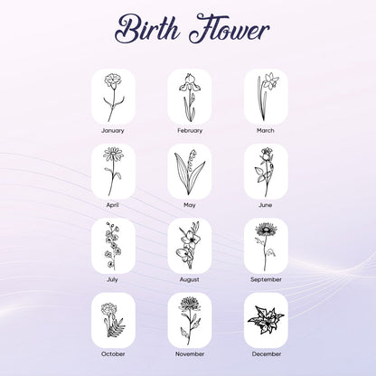 Personalised Foldable Mirror with Hair Brushes | Mini Birth Flower Cushion Mirror Comb Gift