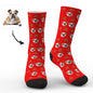 Care instructions for personalised dog photo socks — wash inside out on gentle cycle, do not bleach and air dry to preserve print quality