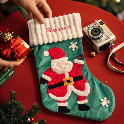Personalised Christmas Stocking with Embroidered Name - Custom Family Gift