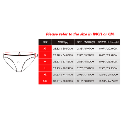 Green heart-print personalised knickers featuring a cropped face — personalised photo underwear, machine-washable and gentle-care friendly