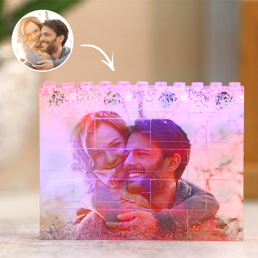 Lego Photo Brick Custom LED Light Building Brick - Personalised Light Up Photo Frame - PhotoOnGifts