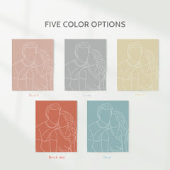 Personalised Line Art Photo Portrait Canvas Print - Custom Gift