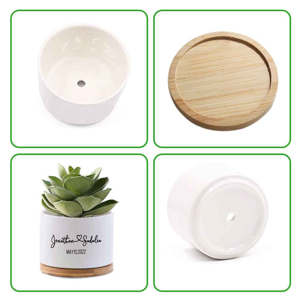 Custom Name Flower Planter Pot Personalized Ceramic Succulent Pot for Plant