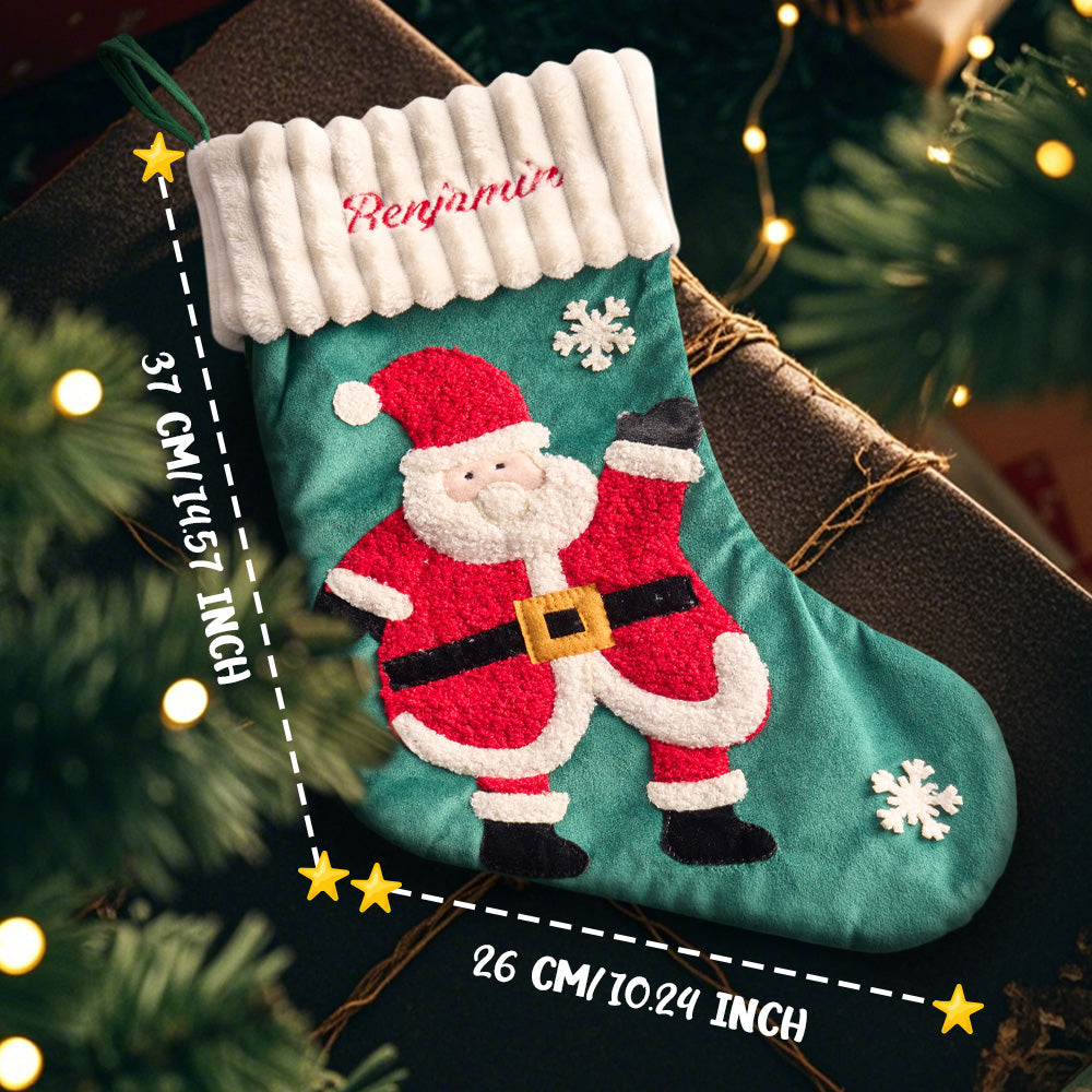 Personalised Christmas Stocking with Embroidered Name - Custom Family Gift