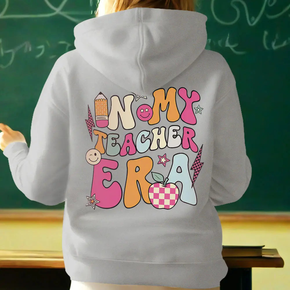 Personalised teacher sweatshirt presented with gift tag — meaningful custom name gift for teacher appreciation and graduations