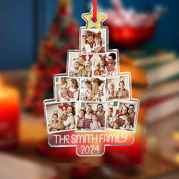 Personalized Photo Christmas Tree Ornament Custom Ornament Christmas Gift for Family