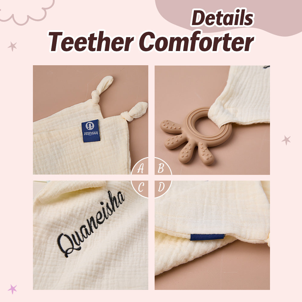 Care label and cotton weave close-up on Personalised Soothe Towel – machine wash cold, tumble low or line dry recommended