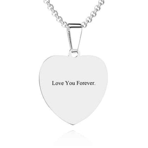 Custom Photo Engraved Necklace Heart Tag Gifts for Couple