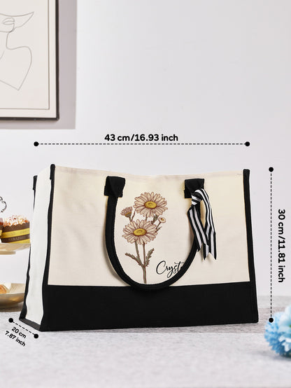 Interior shot with wedding day essentials inside demonstrating generous capacity for bride or bridesmaid keepsake tote