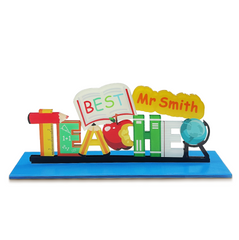 Personalised Teacher Appreciation Sign - Custom Acrylic Desk Decoration