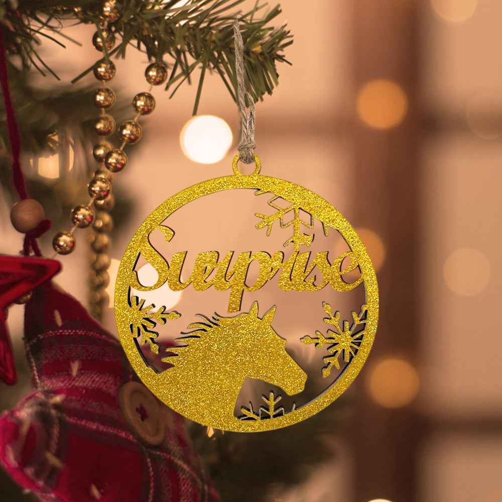 Customized Christmas Tree Ornament Hanging Decoration with Horse