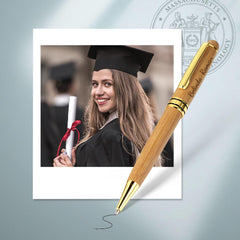 Personalised Engraved Wood Pen Set in Luxury Wooden Box | Graduation Gift