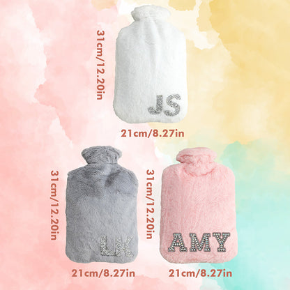 Personalised Initial Hot Water Bottle - Hot & Cold Therapy Gift for Winter