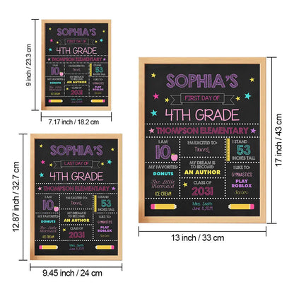 Personalised First Day of School Sign - Custom Wooden Back to School Gift
