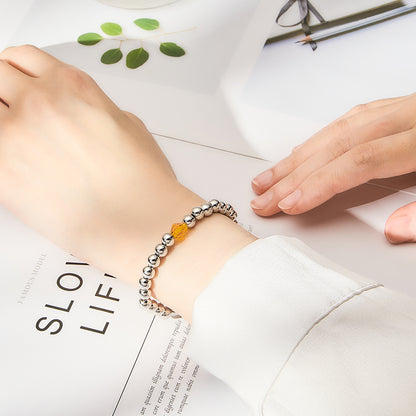 Personalised 1-12 Birthstone Family Bracelet | Elastic Beaded Gift for Women