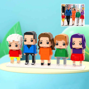 Custom Full-Body Brick Figures of 5 People Personalized Anniversary Gift Birthday Gift