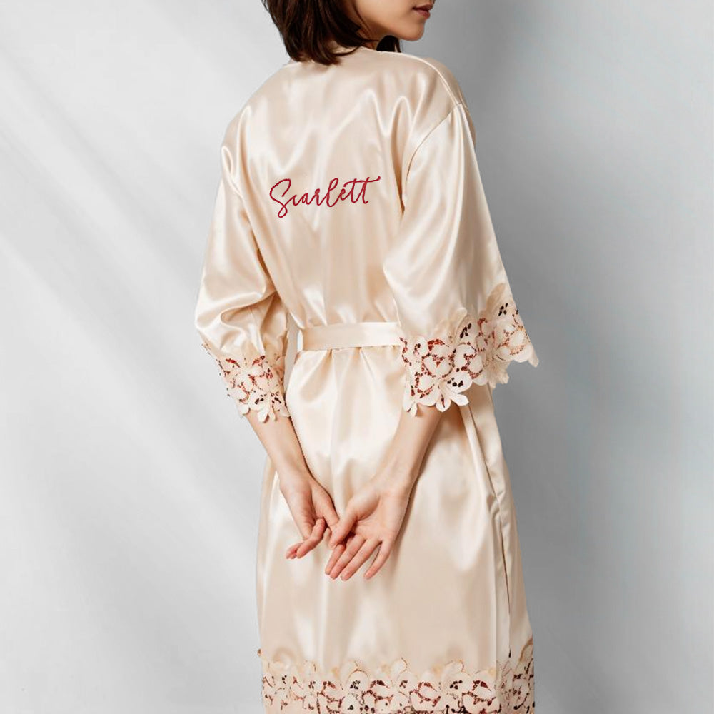 Personalised Embroidered Bride & Bridesmaid Robes - Wedding Getting Ready Outfits