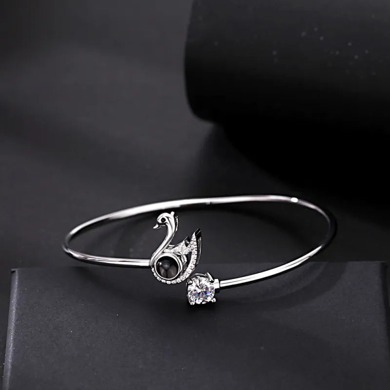 Personalised Photo Projection Bracelet | Engraved Heart Jewellery Gift