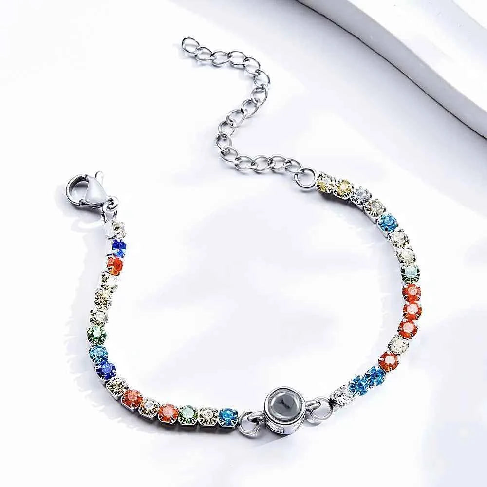 Custom Photo Projection Bracelet Fashionable All Diamonds Bracelet Gifts For Her