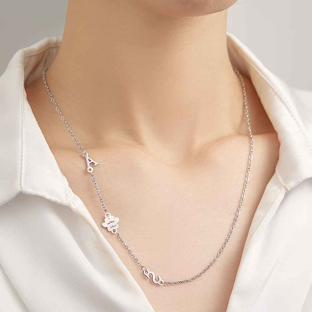 Custom Engraved Animal Paw Shape Initial Necklace – Unique Wedding Gift