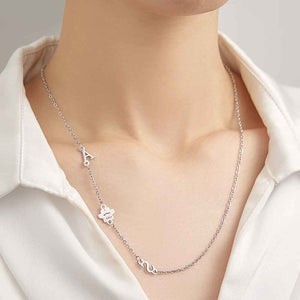 Custom Engraved Animal Paw Shape Initial Necklace – Unique Wedding Gift