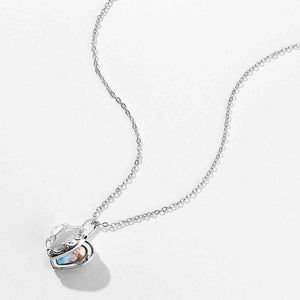 Embossed Heart Picture Locket Pendant Necklace With Photo