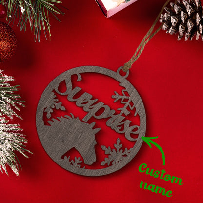 Personalised Horse Christmas Tree Ornament - Custom Pet Paw Hanging Decoration