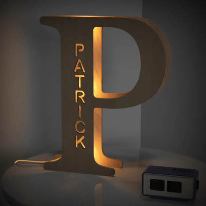 Personalised Wooden Letter Lamp - Custom Name Night Light 19CM - Unique Gift