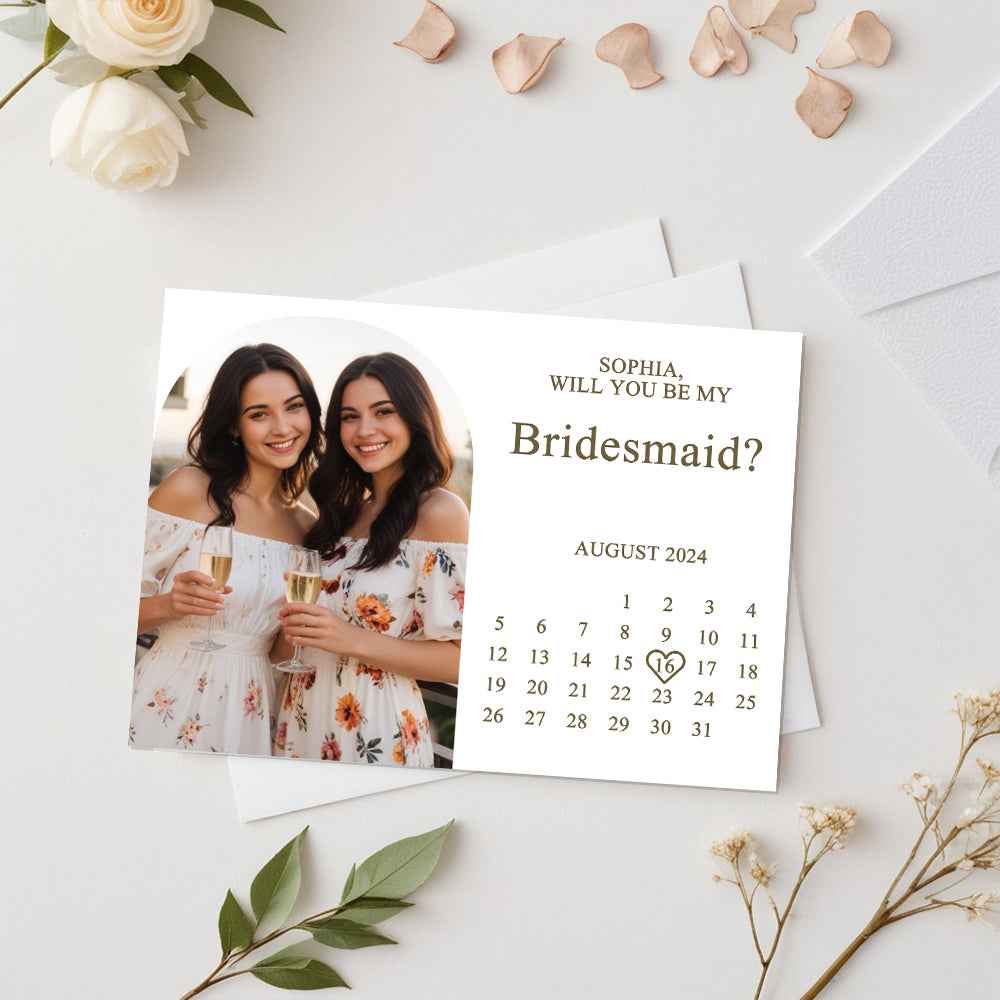 Personalized Bridesmaid Proposal Card Will You Be My Bridesmaid Wedding Date Card