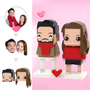 Custom Couple Brick Figures - Personalised 2 People Head Sculptures