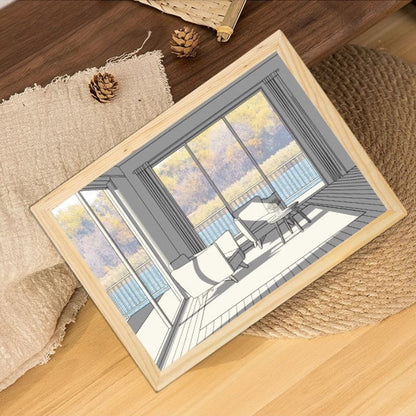 Creative Sunshine Painting Night Light - Personalised Wooden Lamp | Home Decoration Gift
