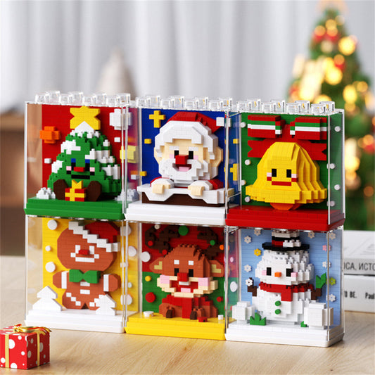 Christmas building block toys in protective cover — compact plastic kids' Christmas gift, perfect stocking filler