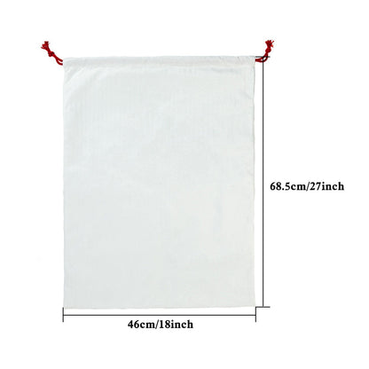 Close-up of personalised photo print on Santa sack fabric, high-resolution customised image on a durable Christmas gift bag