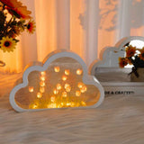 DIY Cloud Tulip Mirror Night Light Simulation Flower Bedroom Sleeping Table Lamp