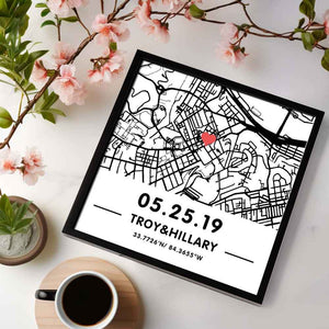 Custom Hand-Drawn Street Map Sign Plaque Personalized Unique Framed Gift Anniversary Love Gift