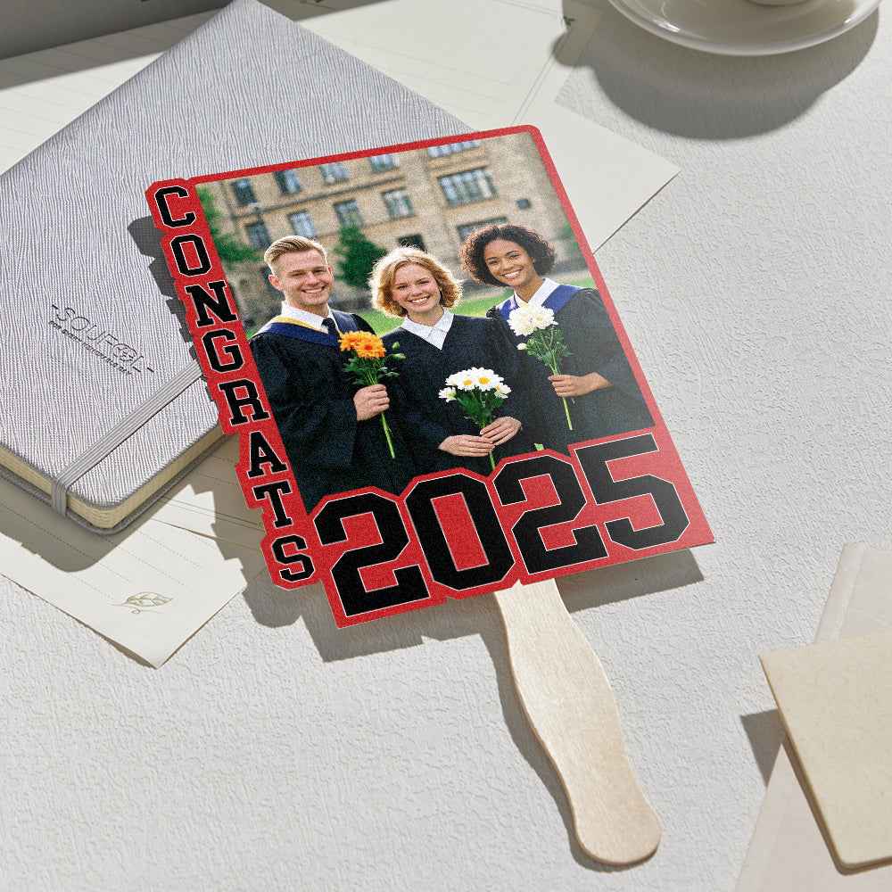 Personalized Graduation Handheld Photo Fan Graduation Party Gift for Class of 2025 Graduates