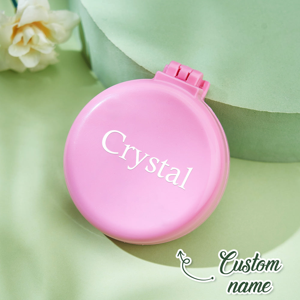 Personalised Name Engraved Mirror Comb | Macaron-Coloured Hair Brush Set | Wedding & Birthday Gift