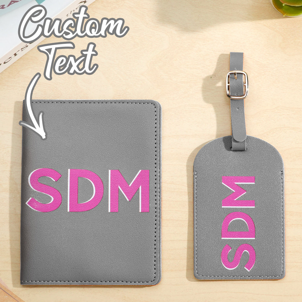 Comparison of different monogram styles and custom text options — personalised shadow monogram passport holder customisation preview