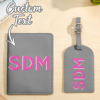 Comparison of different monogram styles and custom text options — personalised shadow monogram passport holder customisation preview