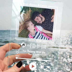 Custom Glass Code Plaque Music Keychain/Plaque 7 Color Night Light Gift For Anniversary